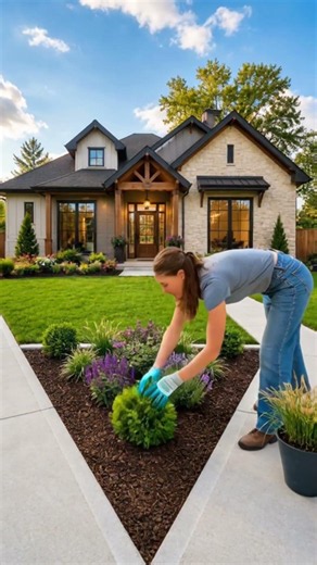 Elevate your front door walk away with this flower garden hack