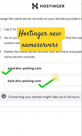 Hostinger New Nameserver Details : Both NS1 & NS2 : Connect Your External Domain with Hostinger