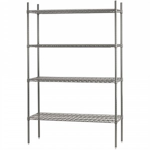 Advance Tabco ECC-1848 4-Shelf NSF Chrome Wire Shelving Combo - 18" x 48" x 74"