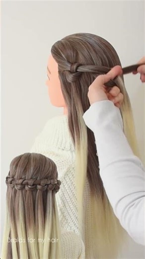 Waterfall Braid: Chic Half-Up Hairstyle hairstyle #shortvideo #viralvideo #shorts #tiktok