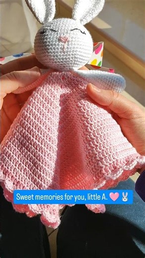 Crochet Bunny Lovey 🐰 A Special Gift for Baby Girl 🩷