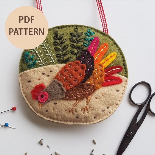 Felt Chicken Ornament Pattern: DIY Lavender Bag (PDF Pattern) - Etsy