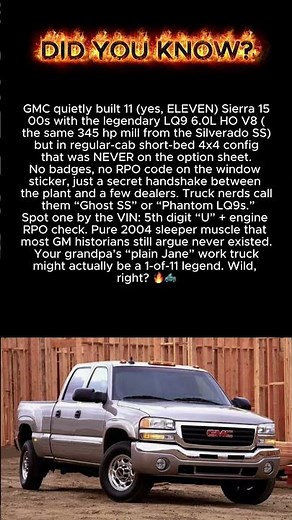 GMC quietly built 11 (yes, ELEVEN) Sierra 1500s with the legendary LQ9 6.0L HO V8