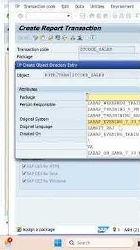 Creating TCODE for ABAP Report #sapabap #coding #abapdeveloper #abaponhana #saps4hana #sap #abap