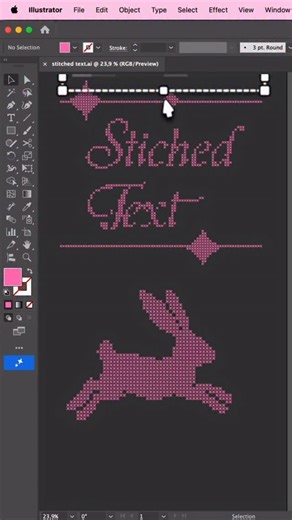 Annie Nilsson | Tutorial on how to add an embroidered effect on any object in illustrator with no plugin, using object > create mosaic + global edit 🥰... | Instagram
