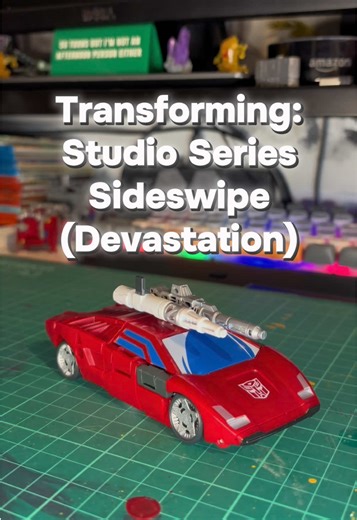Transforming: Transformers Studio Series Sideswipe (Devastation) - This mold is possible the most enjoyable to flip back and forth. When the original Sideswipe came out back in Siege, I was blown away. Such a simple transformation, yet incredibly effective and has me coming back to do it over and over again. I genuinely don’t know how they could top this figure! - #transformers #transformersstudioseries #transformersg1 #transformersdevastation #optimusprime
