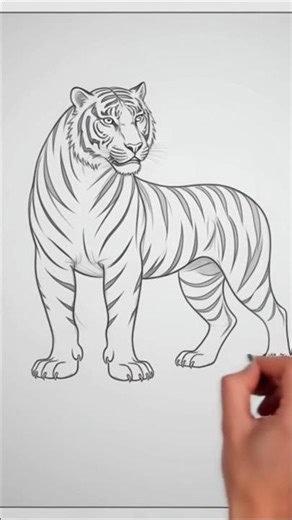 tiger outline drawing
