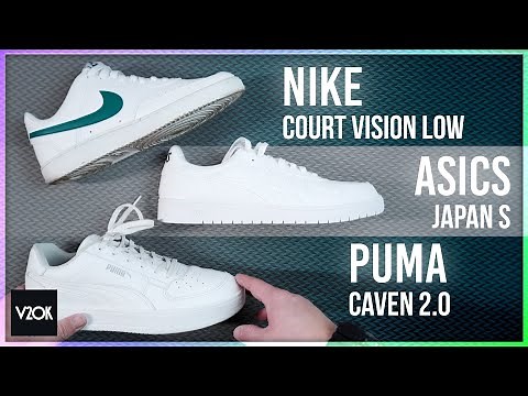 Comparação NIKE COURT VISION vs ASICS JAPAN S vs PUMA CAVEN 2.0
