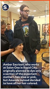 A video featuring a hair stylist has gone viral for her creative gender reveal using hair dye! | storyful