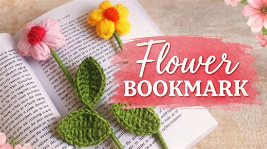 How to crochet a flower bookmark | Easy gift idea (beginner-friendly!)