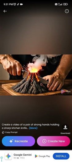 a volcano blast in hand