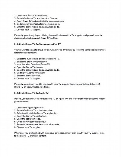 Activate Bravo TV On Different Devices Using bravotv com link activation code