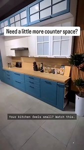 4.4K reactions · 558 shares | This cabinet secretly adds extra counter space  Perfect for small kitchens, rentals, and smart homes. Would you use this?  #KitchenHacks #SmartKitchen #HiddenStorage | Aluminium Glass Design | Facebook