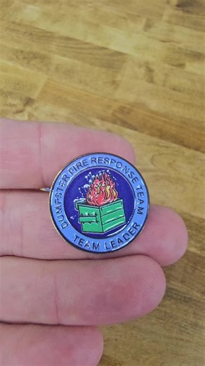 When everything’s on fire but you’re still the boss 😆🔥 Dumpster Fire Team Leader pins — funny, relatable & perfect for work, backpacks, or gifts. #DumpsterFire #FunnyPins #OfficeHumor #GiftIdeas #TikTokShop