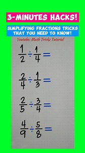 37 reactions · 32 shares | Simplifying Fractions Tricks | Basic Math...