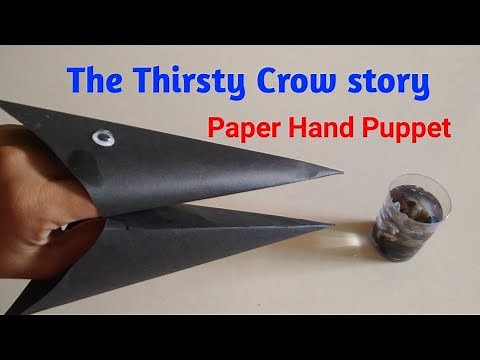 How to make Thirsty crow puppet story # A Thirsty crow #Finger Puppet crow #Easy finger puppet crow