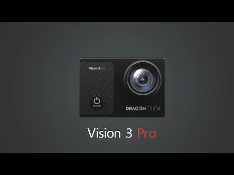 Dragon Touch Vision 3 Pro Action Camera Waterproof Camera Adjustable View Angle WiFi, Remote Control