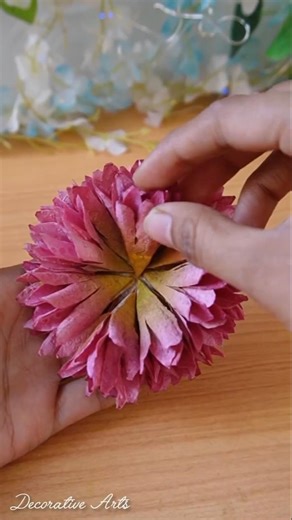 How to Make Dahlia Flowers with tissue paper/DIY Flower Making Ideas with Napkin/Short/Viral