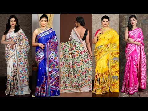 Latest Kantha Stitch Saree Designs 2025//Designer Saree Collection//Hand Embroidery Saree Ideas