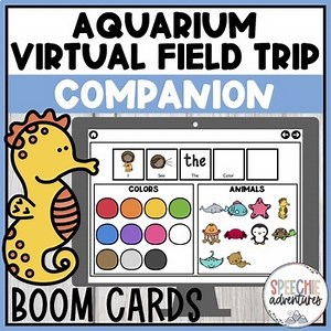 Aquarium Summer & Ocean Virtual Field Trip Visuals Speech Therapy Boom Cards