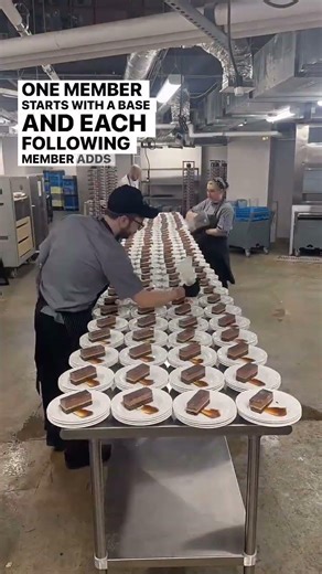 The Assembly-Line Method Behind Perfect Plating #catering #kitchensetup #dessert #kitchendes #shorts