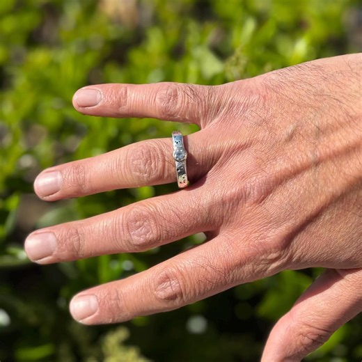 Gothic Wedding Ring, Natural Diamond 0.55 Carat, Pure Silver and 14K Yellow Gold - Etsy