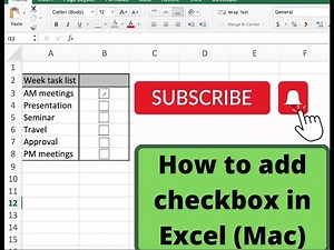 How to add checkbox in Excel (Mac)