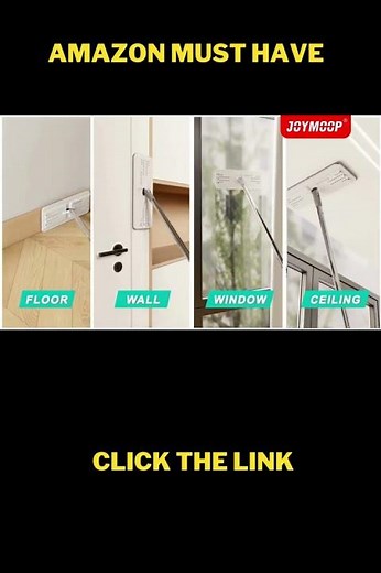 JOYMOP Flat Mop and Bucket Set – Hands-Free Floor & Wall Cleaning with 3 Microfiber Pads