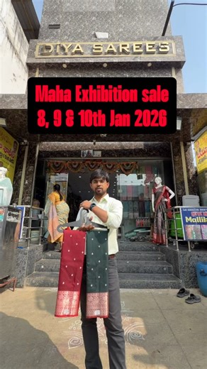 Diya Sarees on Instagram: "Sankranthi Exhibition sale 8,9 & 10th Jan.! Address: Clock tower, Mahabubnagar, Telangana.! Saree starting from Rs:180/- only.! Types of sarees in offer will be 1) Pattu sarees 2) fancy sarees 3) Summer Cotton 4) Daily wear 5) Banaras sarees Don’t miss this big opportunity for this Pongal festival Maha exhibition sale for the first time happening in Mahabubnagar in diya sarees.! #exhibition #diyasarees2 #offersale✨❤️ #explorepage viralvídeo"