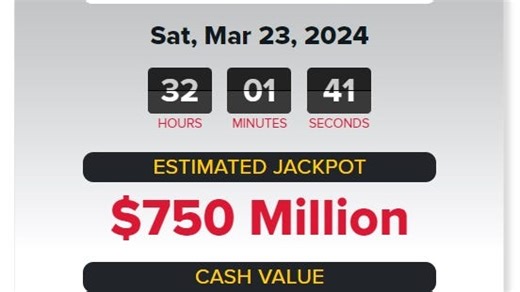 Powerball winning numbers for Saturday, March 23, 2024, lottery. Jackpot at $750 million
