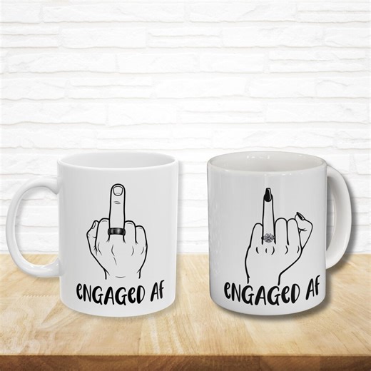 Couples Engaged AF Mug: Personalized Bride-to-be Gift Newlywed Couple - Etsy UK