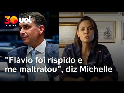 Michelle diz que Flávio Bolsonaro a maltratou durante ligação: 'Foi muito ríspido, me destratou'