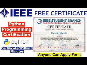 IEEE Free Certificate | Python Programming Certification | Free Certificate