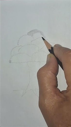 Tree Pencil Drawing with Shading | Easy Nature Sketch Step by Step |#shorts