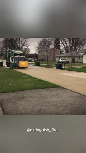 Garbage truck bursts into flames #fire #firefighter