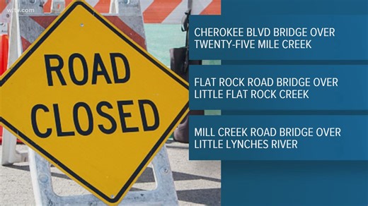 Three bridges to close in Kershaw County