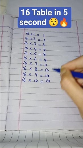 16 Table #easylearning #mathstricks #maths #easymath #puzzle