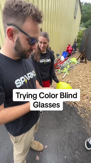We Surprised John with Enchoma Glasses. If you didn’t know: John organizes our bike production and manages inventory. Our whole system uses Red/Green/Yellow and it’s been a challenge. The glasses took about 10-15 minutes to get used to. . . #enchroma #enchromaglasses #colorblind #colorblindtest #colorblindness #enchromareaction #ebike #electricbike #banditbike #banditebike #banditelectricbike #sparkcycleworks #emotional #dontcry #duetan #moderateduetan