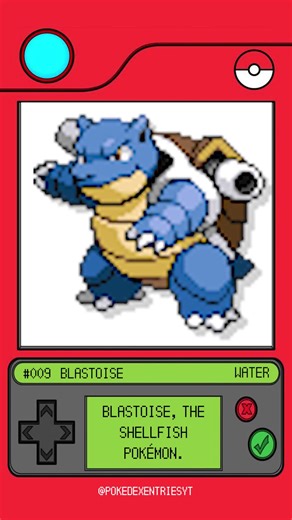 Pokedex Entry | Blastoise #pokemon #pokemontiktok
