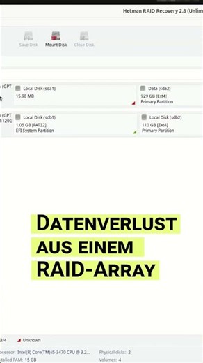 Wie Sie Daten aus RAID 0, 1, 5 wiederherstellen können, die auf dem Hardware Adaptec ASR-6405 #short
