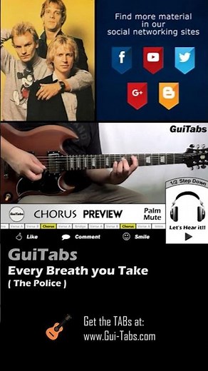How to play Every Breath you Take 👀 (Short Version) - The Police / Guitar Lesson / GuiTabs