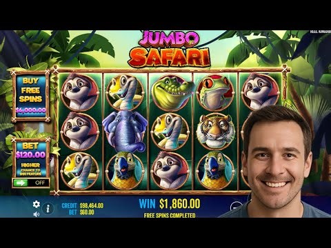 Jumbo Safari Slot BIG WIN! 🐾 Wild Bonus Feature & Massive Payout!