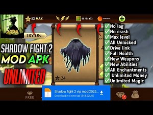 Shadow Fight 2 Mod + All Weapons Unlocked + Unlimited Everything, Max Level