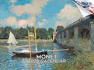 2025 2026 Claude Monet Calendar - Fine Art Monthsly Wall Calendar - 12" x 18" Open - Thick No-Bleed Paper - Giftable - Academic Teacher's Planner Calendar Organizing & Planning - Made in USA