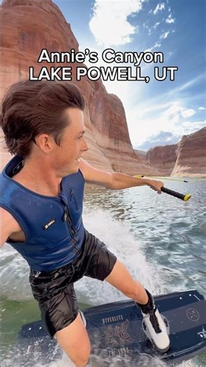 WAKEBOARDING THROUGH A LAKE POWELL CANYON…. #shotoniphone #shorts