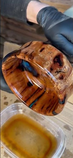 Tung oil on Madrona bowl #woodworking #satisfying