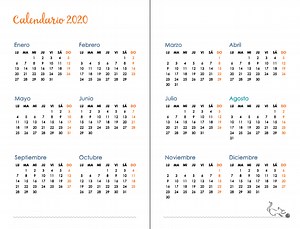 Agenda 2020 Imprimible | Gratis