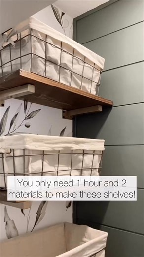 DIY your own custom fit shelves for under $30! Basically, you just cut the wood planks and mount them, it is literally that easy! But if you want the deets, here you go! - Cut a pine plank to size (I used a 10” board) You don’t need a miter saw, you can use a hand saw! - Sand the wood and the edges - Apply pre stain wood conditioner. This ensures even stain coverages and no splotchiness - Apply stain. I used minwax provincial - Apply water based polyurethane as a protective finish against stains