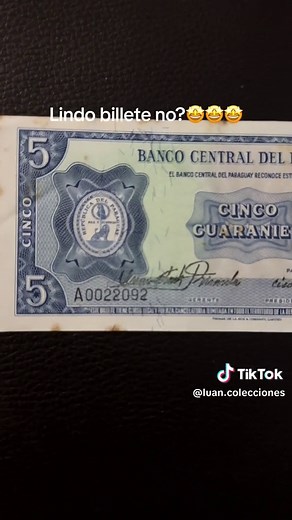 Características del billete de 5 guaraníes Azul