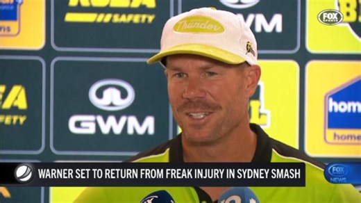 Warner set to return from freak injury
